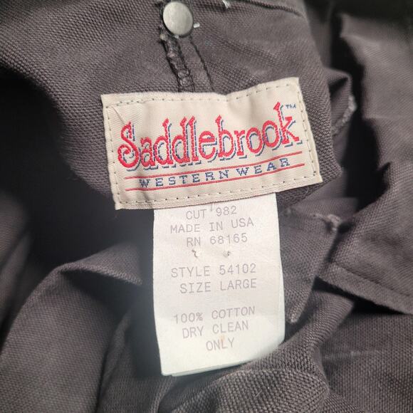 Vintage Saddlebrook Duster Coat Mens Large Brown Cotton Western Cowboy USA 90s - Picture 7 of 7